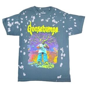Goosebumps Plant Man Retro Graphic Bleach Dye T-Shirt Size Large R.L. Stine